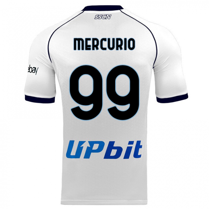 Herren Giovanni Mercurio #99 Weiß Auswärtstrikot Trikot 2023/24 T-Shirt Belgien