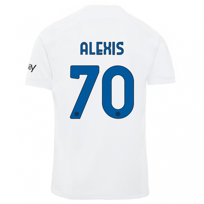 Herren Alexis Sanchez #70 Weiß Auswärtstrikot Trikot 2023/24 T-Shirt Belgien