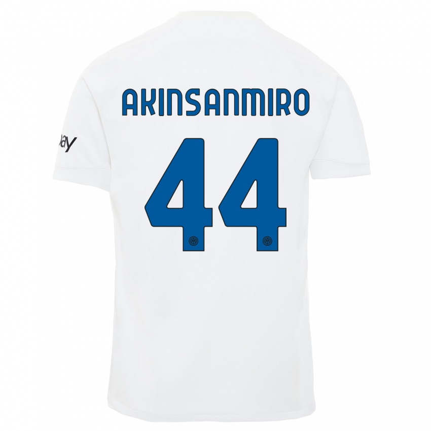 Herren Ebenezer Akinsanmiro #44 Weiß Auswärtstrikot Trikot 2023/24 T-Shirt Belgien