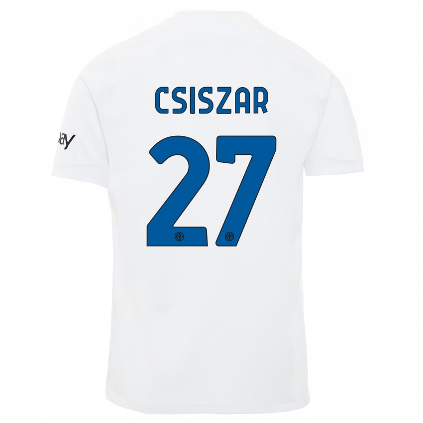 Herren Henrietta Csiszar #27 Weiß Auswärtstrikot Trikot 2023/24 T-Shirt Belgien