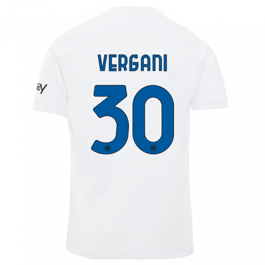 Homme Maillot Bianca Vergani #30 Blanc Tenues Extérieur 2023/24 T-Shirt Belgique