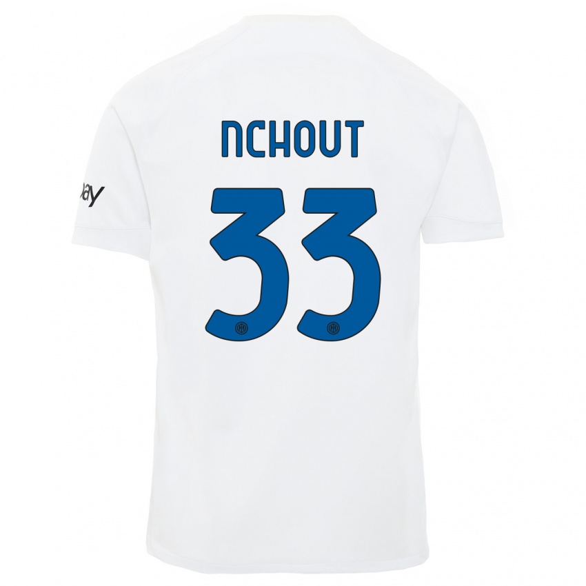Herren Ajara Nchout #33 Weiß Auswärtstrikot Trikot 2023/24 T-Shirt Belgien