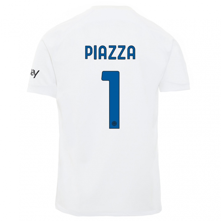 Heren Alessia Piazza #1 Wit Uitshirt Uittenue 2023/24 T-Shirt België