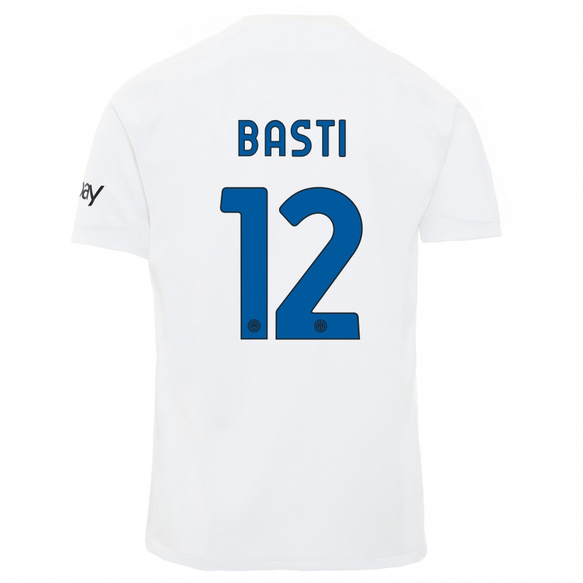 Heren Matteo Basti #12 Wit Uitshirt Uittenue 2023/24 T-Shirt België