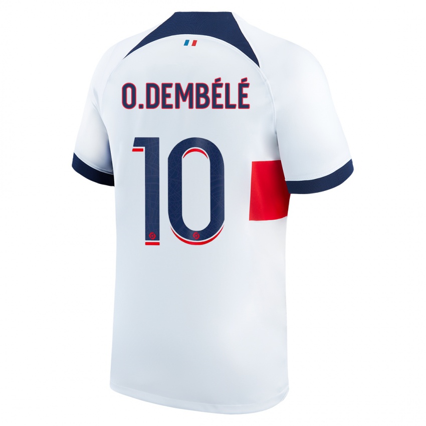 Herren Ousmane Dembele #10 Weiß Auswärtstrikot Trikot 2023/24 T-Shirt Belgien