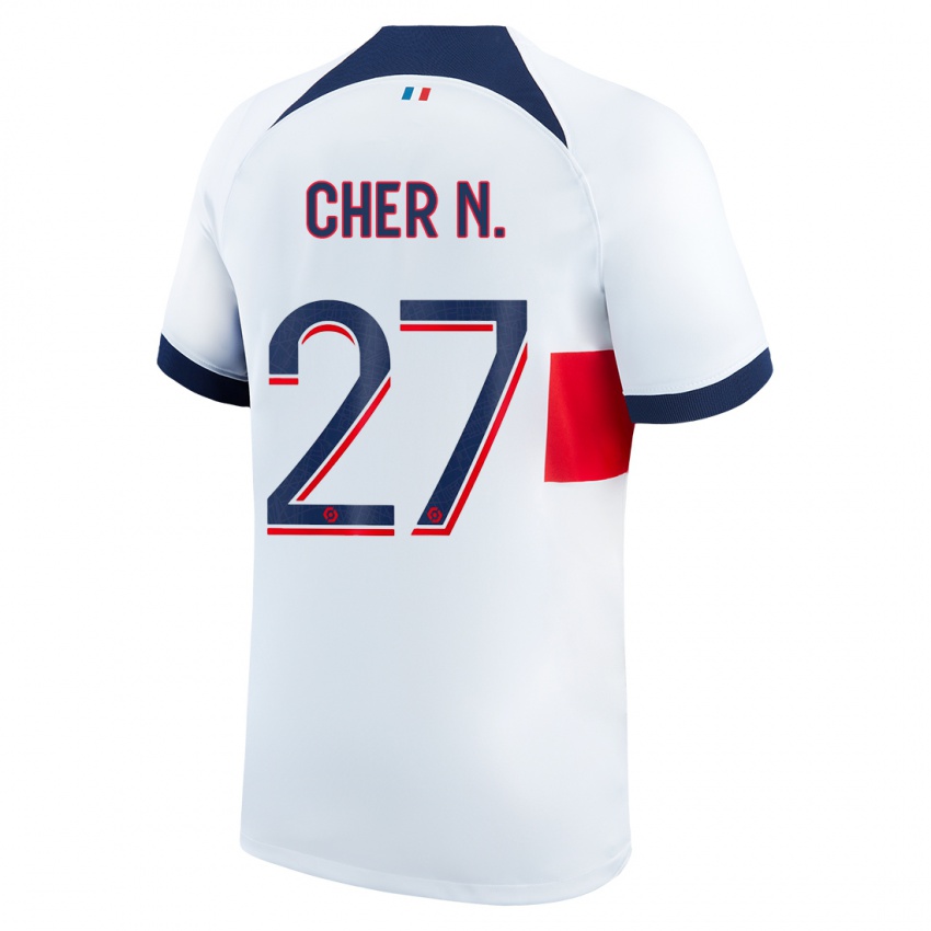 Herren Cher Ndour #27 Weiß Auswärtstrikot Trikot 2023/24 T-Shirt Belgien