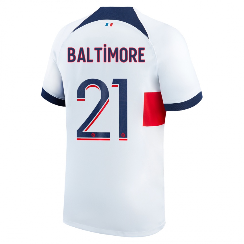 Homme Maillot Sandy Baltimore #21 Blanc Tenues Extérieur 2023/24 T-Shirt Belgique