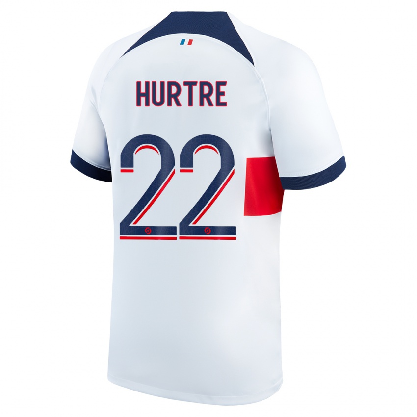 Herren Oceane Hurtre #22 Weiß Auswärtstrikot Trikot 2023/24 T-Shirt Belgien