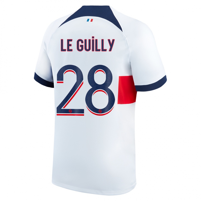 Herren Jade Le Guilly #28 Weiß Auswärtstrikot Trikot 2023/24 T-Shirt Belgien