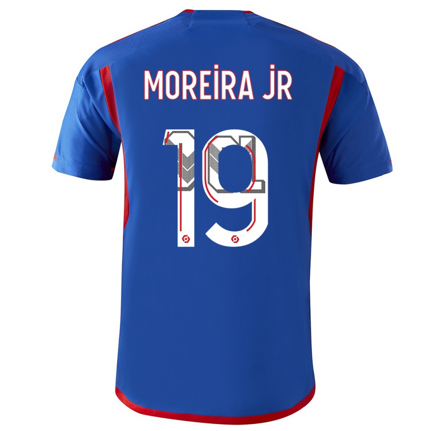 Heren Diego Moreira #0 Blauw Rood Uitshirt Uittenue 2023/24 T-Shirt België
