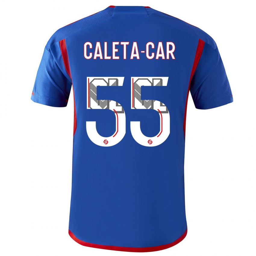 Heren Duje Caleta-Car #55 Blauw Rood Uitshirt Uittenue 2023/24 T-Shirt België