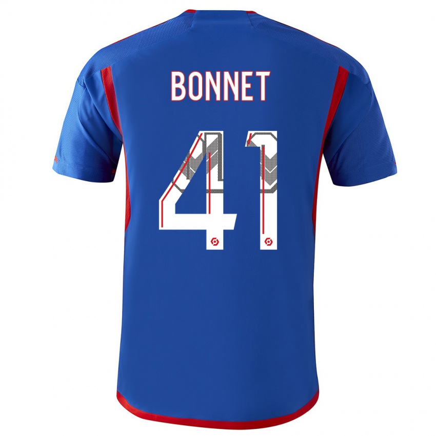 Herren Noam Bonnet #41 Blau Rot Auswärtstrikot Trikot 2023/24 T-Shirt Belgien