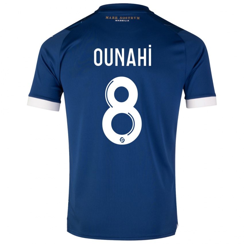 Heren Azzedine Ounahi #8 Donkerblauw Uitshirt Uittenue 2023/24 T-Shirt België