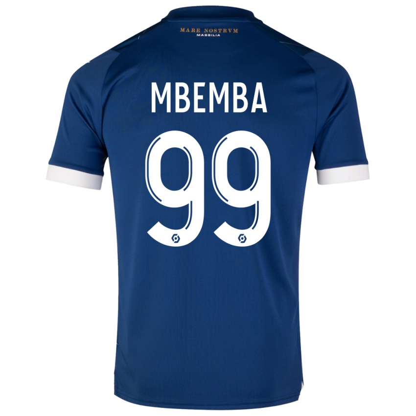 Homme Maillot Chancel Mbemba #99 Bleu Foncé Tenues Extérieur 2023/24 T-Shirt Belgique