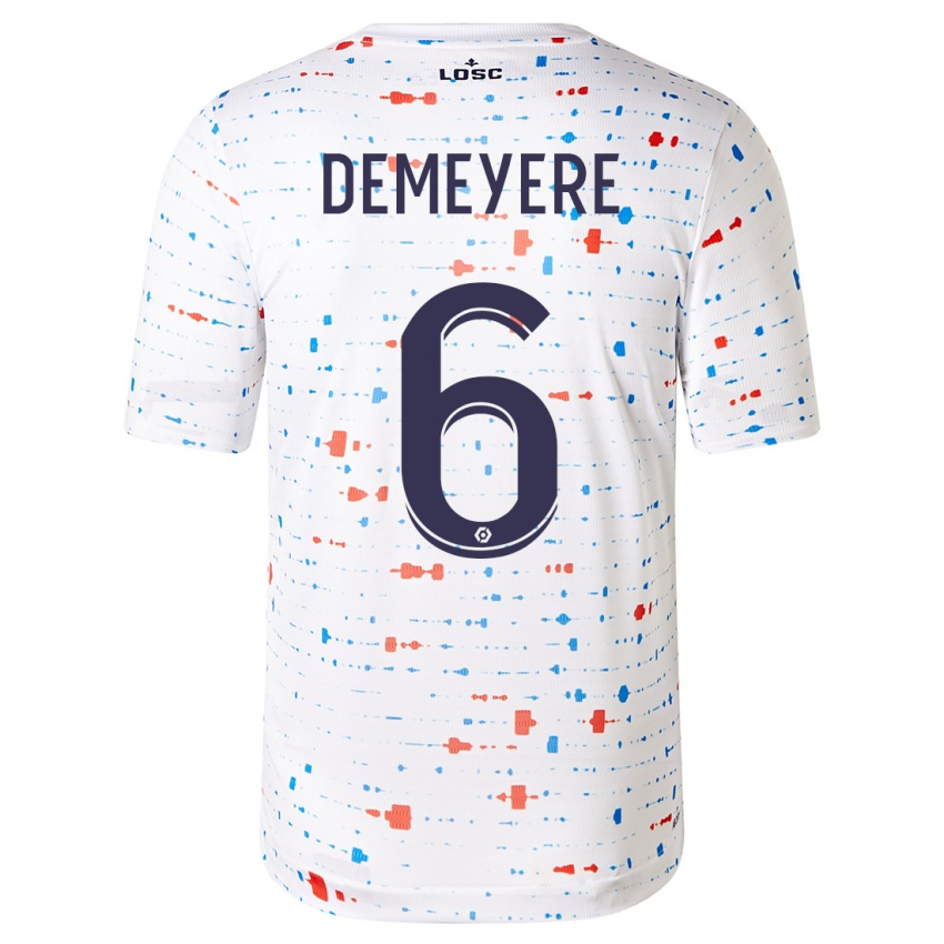 Herren Silke Demeyere #6 Weiß Auswärtstrikot Trikot 2023/24 T-Shirt Belgien