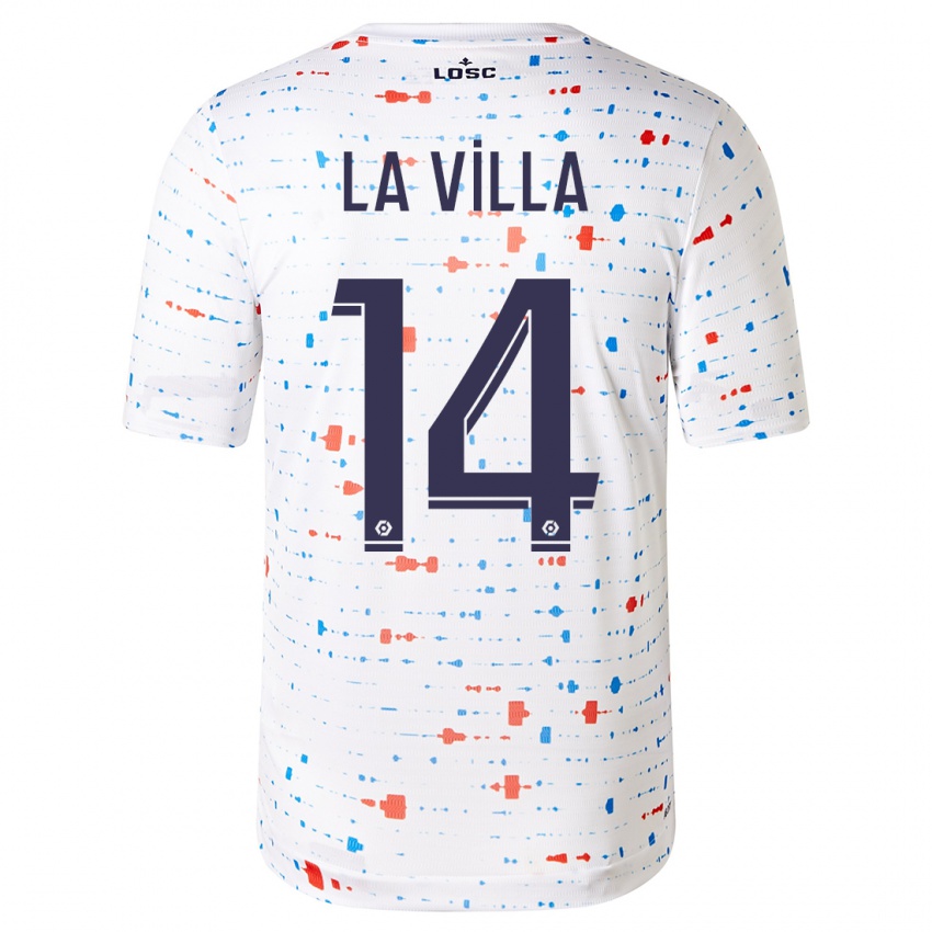 Heren Caroline La Villa #14 Wit Uitshirt Uittenue 2023/24 T-Shirt België