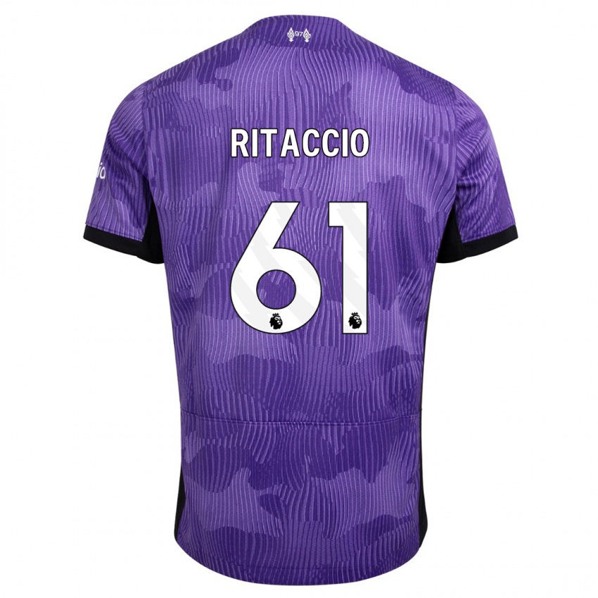 Herren Matteo Ritaccio #61 Lila Ausweichtrikot Trikot 2023/24 T-Shirt Belgien