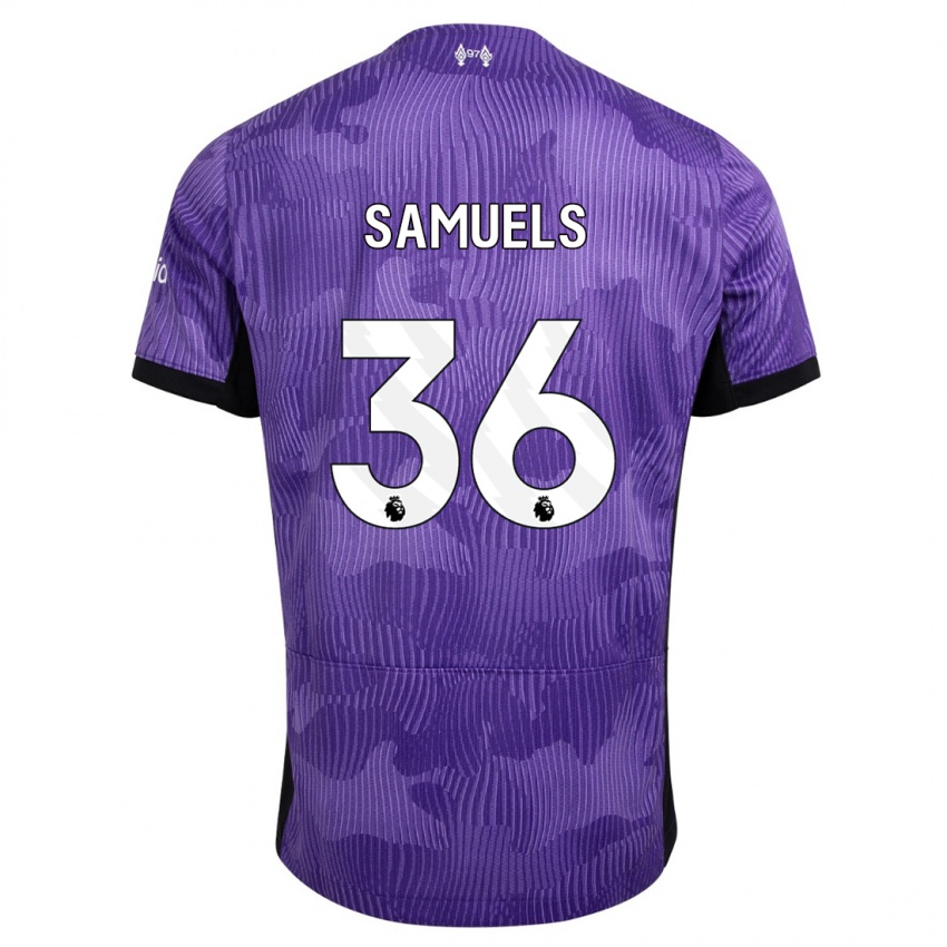Herren Kerron Samuels #36 Lila Ausweichtrikot Trikot 2023/24 T-Shirt Belgien