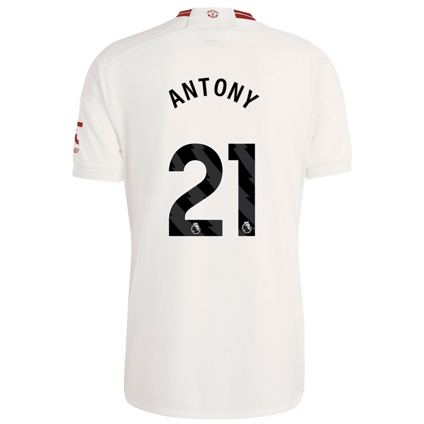 Herren Antony #21 Weiß Ausweichtrikot Trikot 2023/24 T-Shirt Belgien