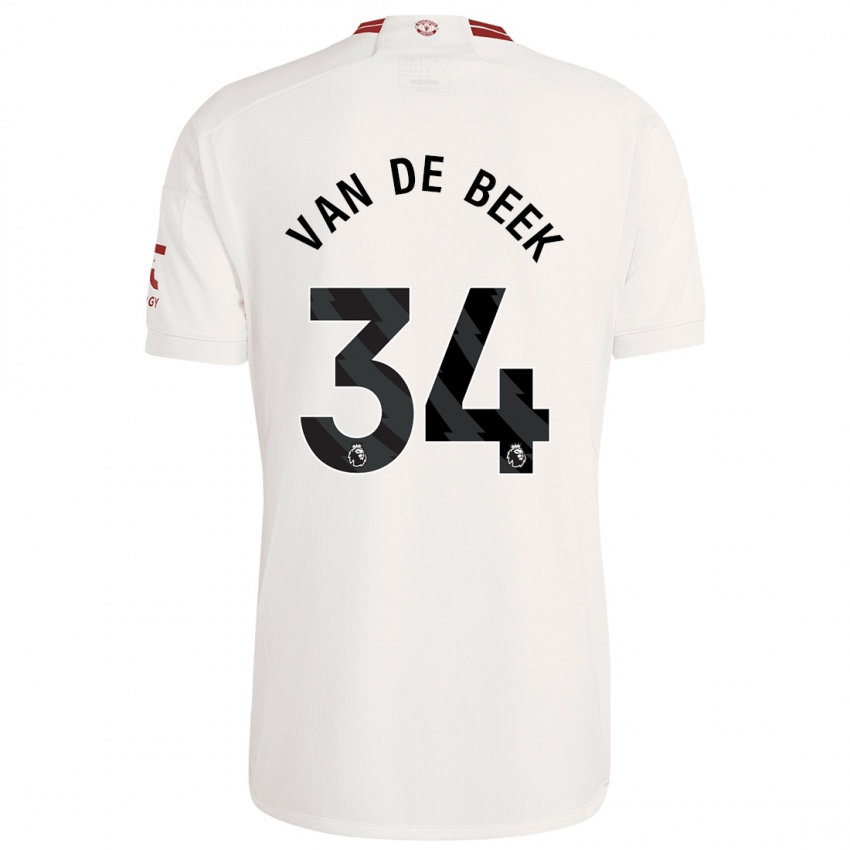 Herren Donny Van De Beek #34 Weiß Ausweichtrikot Trikot 2023/24 T-Shirt Belgien