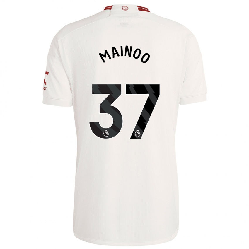 Homme Maillot Kobbie Mainoo #37 Blanc Troisieme 2023/24 T-Shirt Belgique