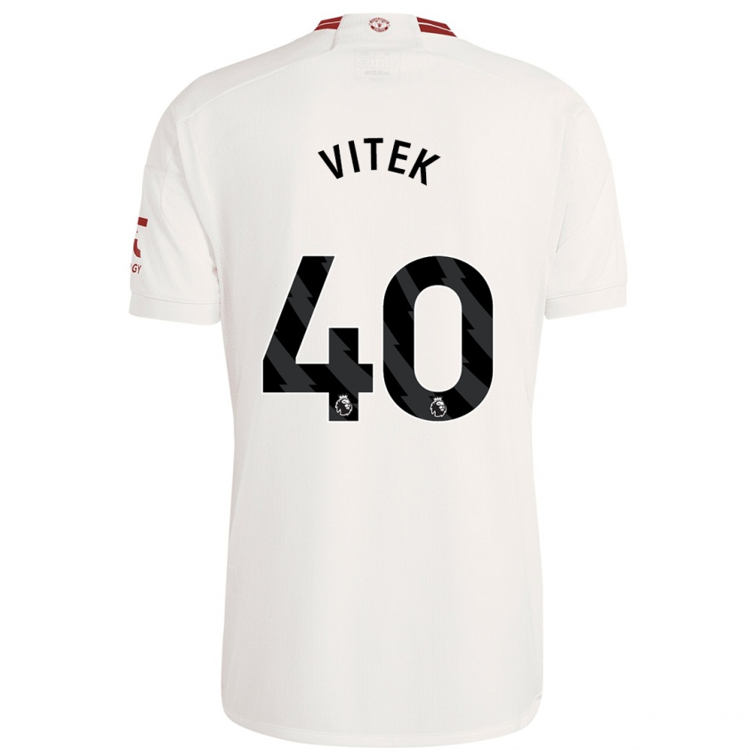 Herren Radek Vitek #40 Weiß Ausweichtrikot Trikot 2023/24 T-Shirt Belgien