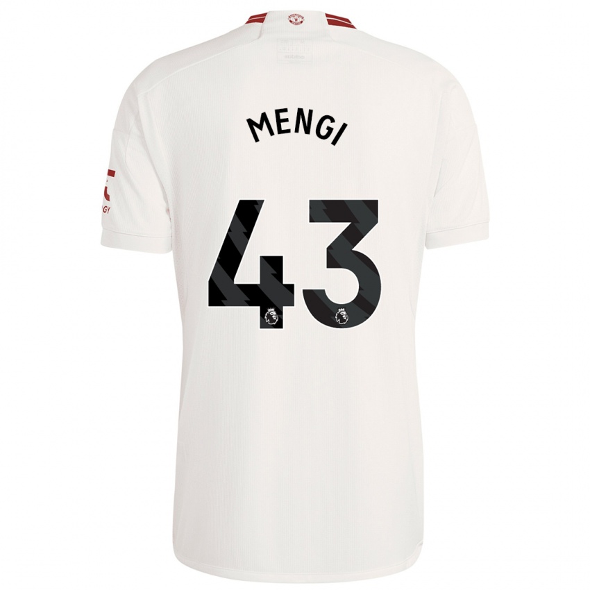 Herren Teden Mengi #43 Weiß Ausweichtrikot Trikot 2023/24 T-Shirt Belgien