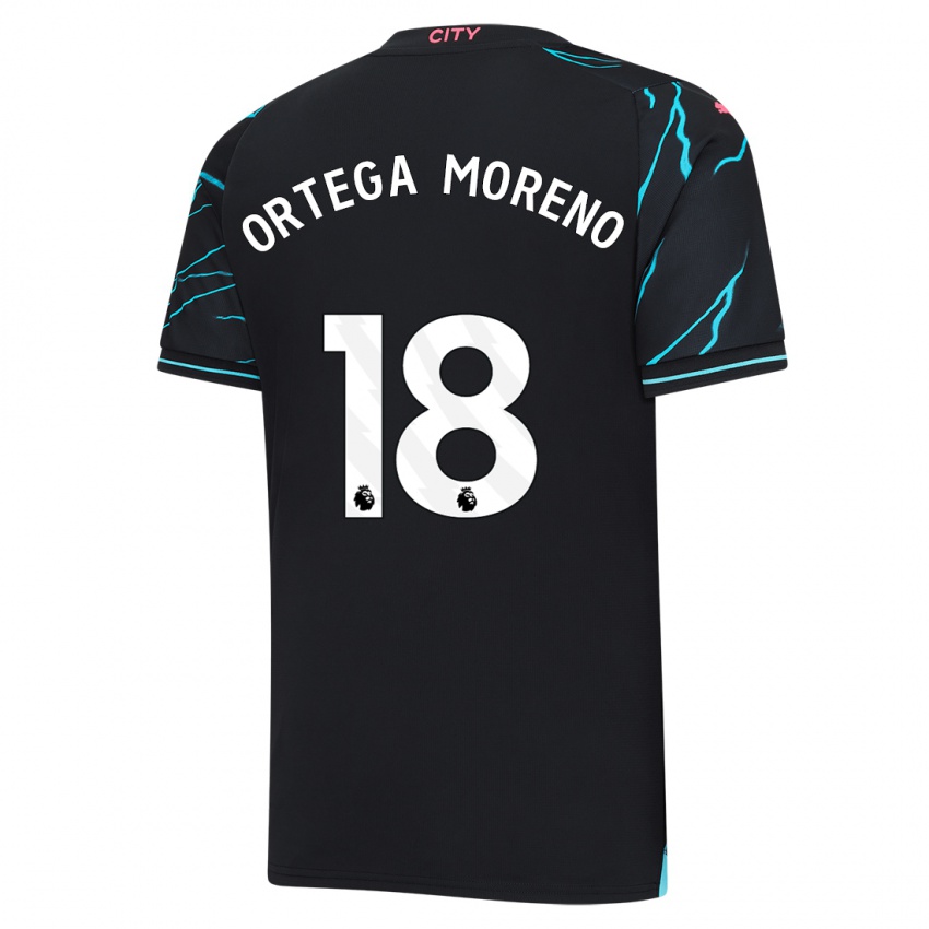 Herren Stefan Ortega Moreno #18 Dunkelblau Ausweichtrikot Trikot 2023/24 T-Shirt Belgien