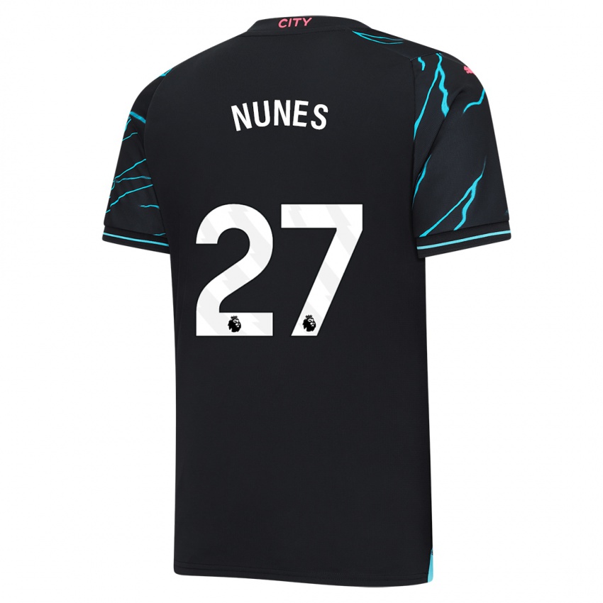 Heren Matheus Nunes #27 Donkerblauw Thuisshirt Derde Tenue 2023/24 T-Shirt België