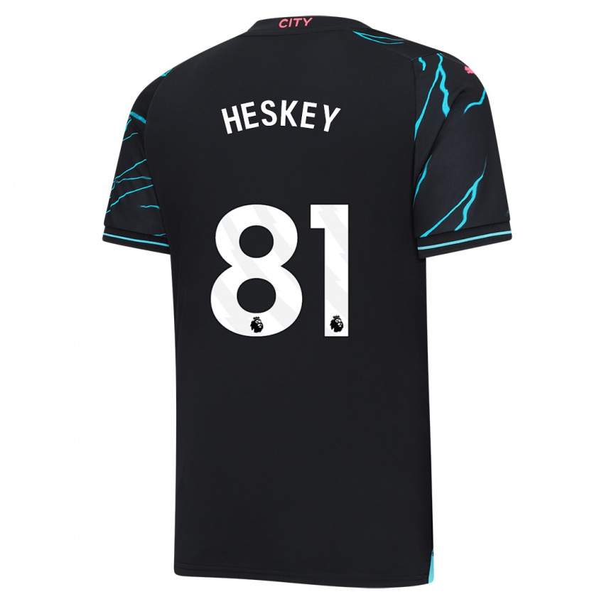 Herren Jaden Heskey #81 Dunkelblau Ausweichtrikot Trikot 2023/24 T-Shirt Belgien