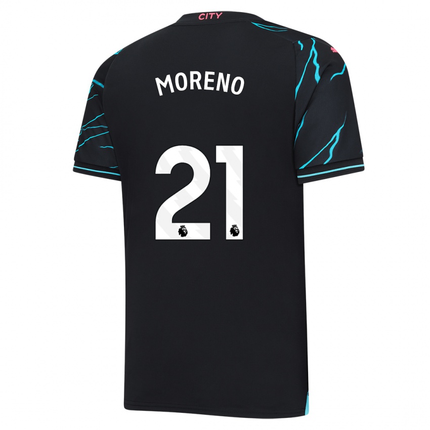 Herren Marlos Moreno #21 Dunkelblau Ausweichtrikot Trikot 2023/24 T-Shirt Belgien