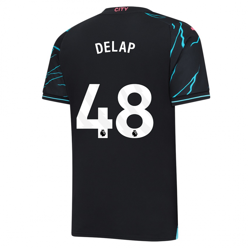 Herren Liam Delap #48 Dunkelblau Ausweichtrikot Trikot 2023/24 T-Shirt Belgien