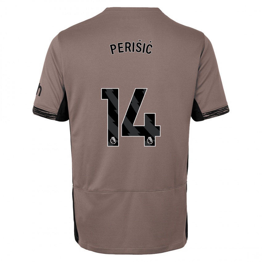 Herren Ivan Perisic #14 Dunkelbeige Ausweichtrikot Trikot 2023/24 T-Shirt Belgien