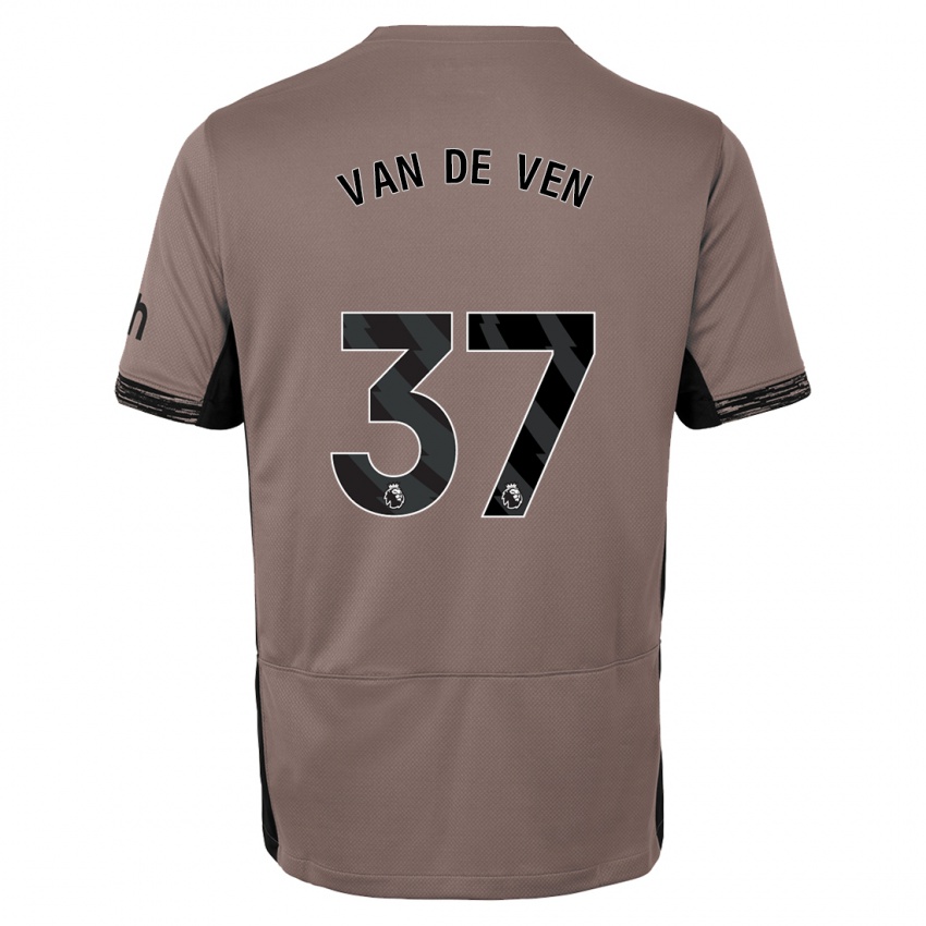 Herren Micky Van De Ven #37 Dunkelbeige Ausweichtrikot Trikot 2023/24 T-Shirt Belgien