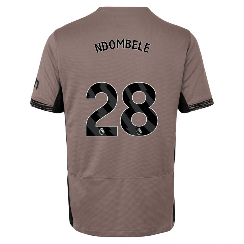 Herren Tanguy Ndombele #28 Dunkelbeige Ausweichtrikot Trikot 2023/24 T-Shirt Belgien