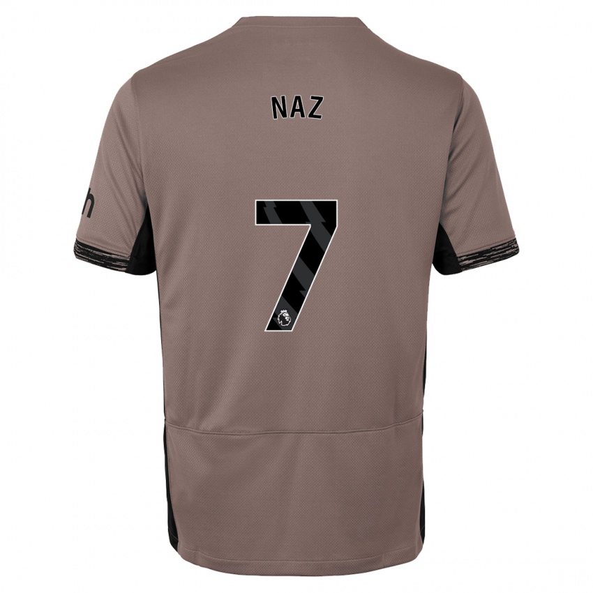 Herren Jessica Naz #7 Dunkelbeige Ausweichtrikot Trikot 2023/24 T-Shirt Belgien