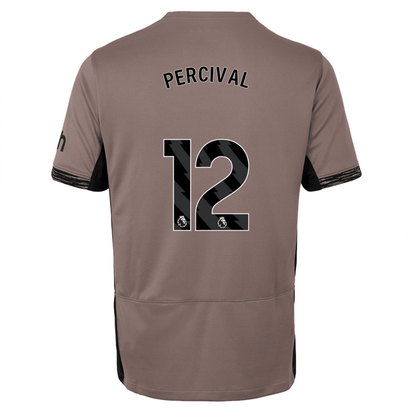 Herren Ria Percival #12 Dunkelbeige Ausweichtrikot Trikot 2023/24 T-Shirt Belgien