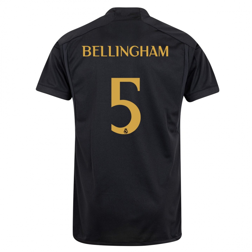 Herren Jude Bellingham #5 Schwarz Ausweichtrikot Trikot 2023/24 T-Shirt Belgien