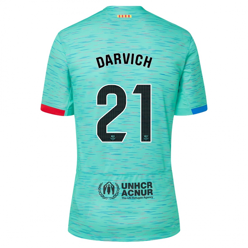Heren Noah Darvich #21 Licht Aqua Thuisshirt Derde Tenue 2023/24 T-Shirt België
