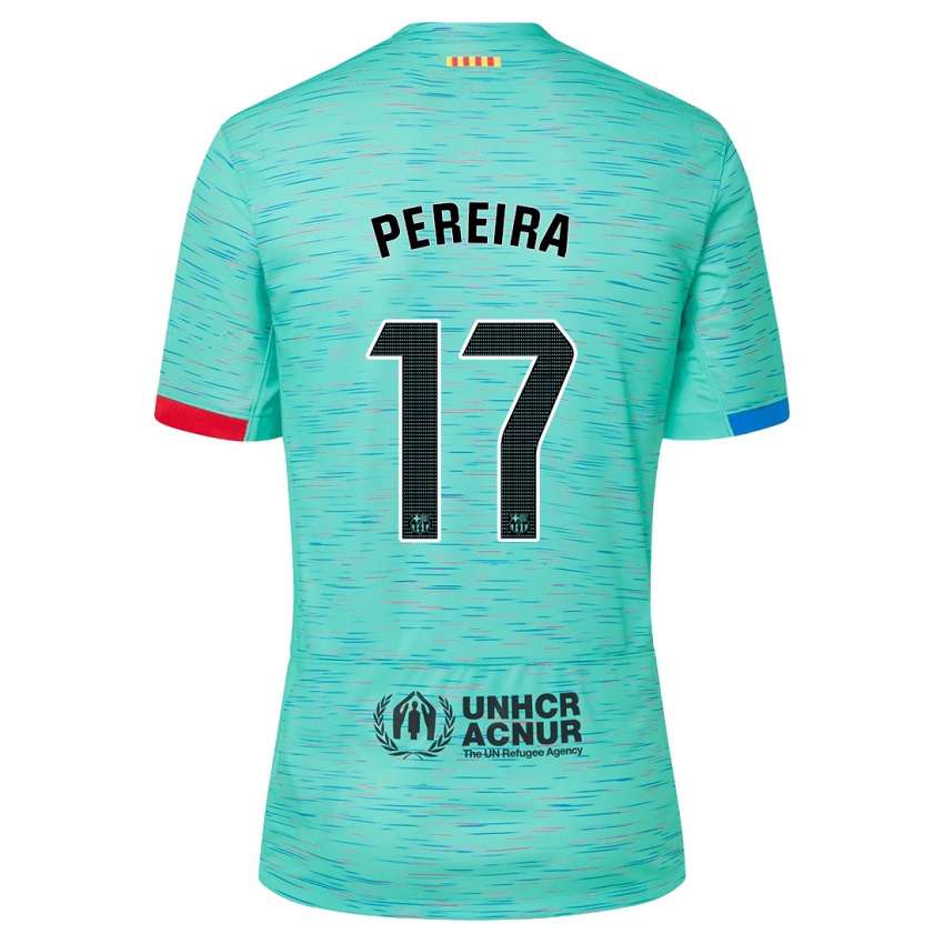 Herren Andrea Pereira #17 Helles Aqua Ausweichtrikot Trikot 2023/24 T-Shirt Belgien