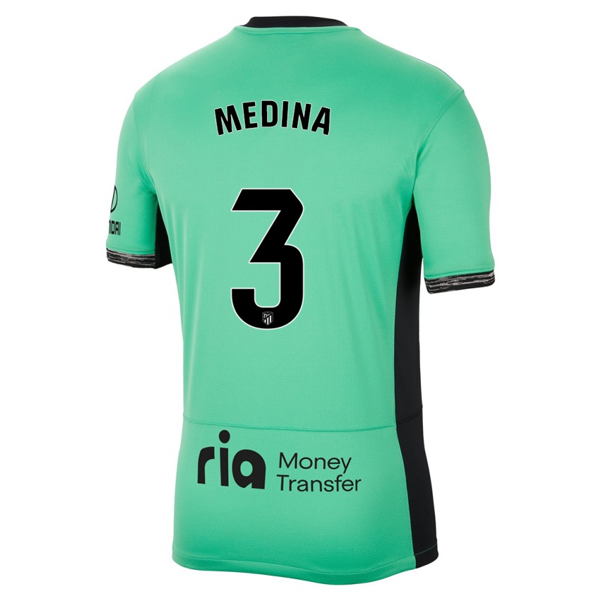 Herren Andrea Medina #3 Frühlingsgrün Ausweichtrikot Trikot 2023/24 T-Shirt Belgien