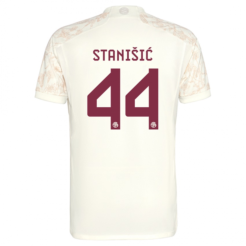 Herren Josip Stanisic #44 Cremefarben Ausweichtrikot Trikot 2023/24 T-Shirt Belgien