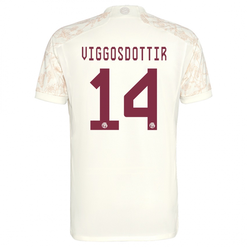 Herren Glodis Perla Viggosdottir #14 Cremefarben Ausweichtrikot Trikot 2023/24 T-Shirt Belgien