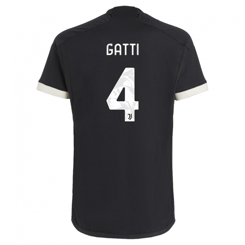 Heren Federico Gatti #4 Zwart Thuisshirt Derde Tenue 2023/24 T-Shirt België