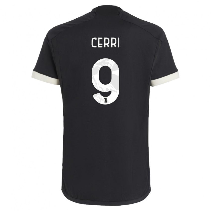 Heren Leonardo Cerri #9 Zwart Thuisshirt Derde Tenue 2023/24 T-Shirt België