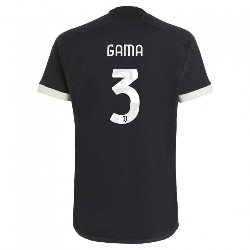 Herren Sara Gama #3 Schwarz Ausweichtrikot Trikot 2023/24 T-Shirt Belgien