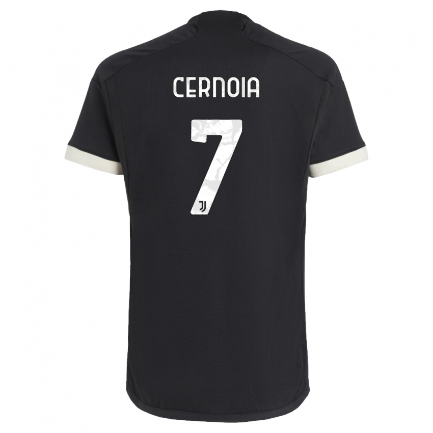 Herren Valentina Cernoia #7 Schwarz Ausweichtrikot Trikot 2023/24 T-Shirt Belgien