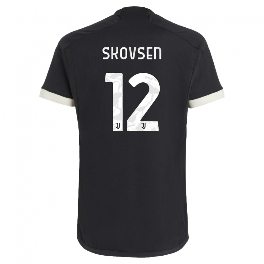 Herren Matilde Lundorf Skovsen #12 Schwarz Ausweichtrikot Trikot 2023/24 T-Shirt Belgien