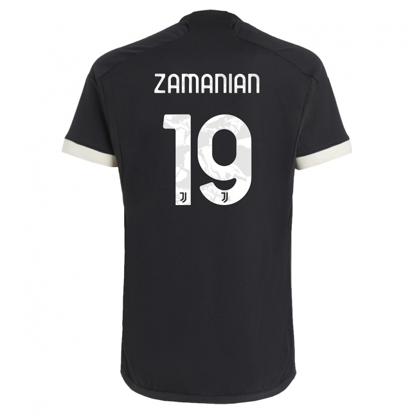 Homme Maillot Annahita Zamanian #19 Noir Troisieme 2023/24 T-Shirt Belgique