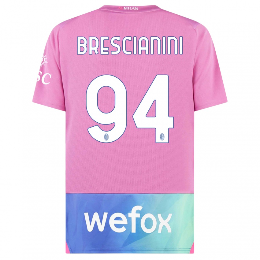 Heren Marco Brescianini #94 Roze Paars Thuisshirt Derde Tenue 2023/24 T-Shirt België
